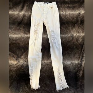 White Ripped Skinny Jeans